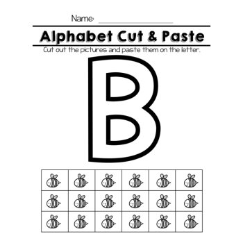 Alphabet Cut & Paste Activity-Letter of the Week, Letters Pre-K & Kindergarten, image 2