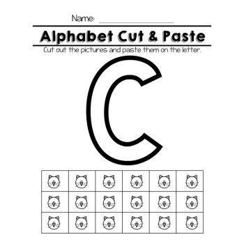 Alphabet Cut & Paste Activity-Letter of the Week, Letters Pre-K & Kindergarten, image 3
