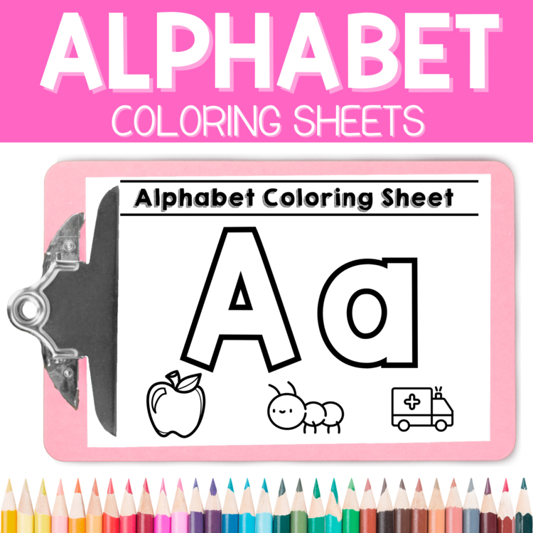 Alphabet Coloring Pages-Beginning Sound Pages, Letters Preschool & Kindergarten