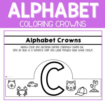 Alphabet Crown Activity-Beginning Sound Crowns, Letters Preschool & Kindergarten, image 3