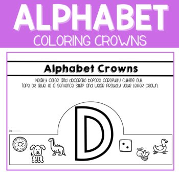 Alphabet Crown Activity-Beginning Sound Crowns, Letters Preschool & Kindergarten, image 4