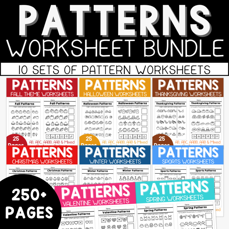 Pattern Activities Pattern Recognition Worksheets Patterns for Preschool & K
