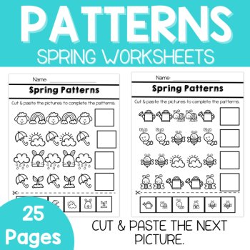 Pattern Worksheets-Spring Patterns, Spring & Easter Preschool & Kindergarten, image 3