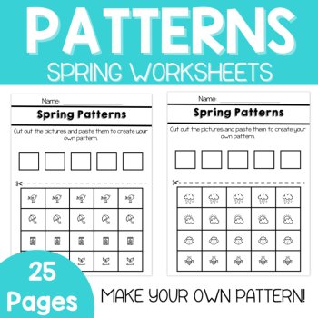 Pattern Worksheets-Spring Patterns, Spring & Easter Preschool & Kindergarten, image 4
