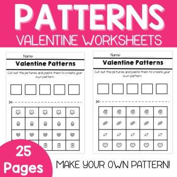 Pattern Worksheets-Valentine Pattern Recognition Preschool & Kindergarten, image 4
