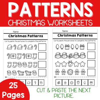 Christmas Patterns Worksheets-Pattern Recognition Activities Preschool & Kinder, image 3