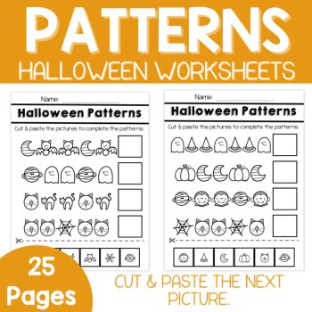 Pattern Worksheets-Halloween Patterns, Halloween Preschool & Kindergarten, image 3
