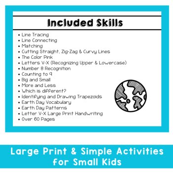 Preschool Age 3 April No Prep Packet Spring & Earth Day Preschool Pre-K Three, image 2