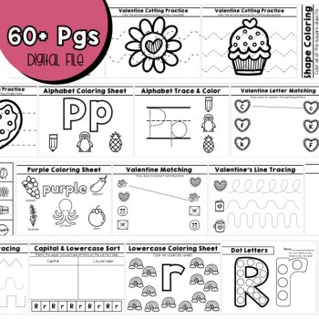 Preschool 3 Year Old Worksheets February No Prep Packet Valentine's Pre-K Three, image 3