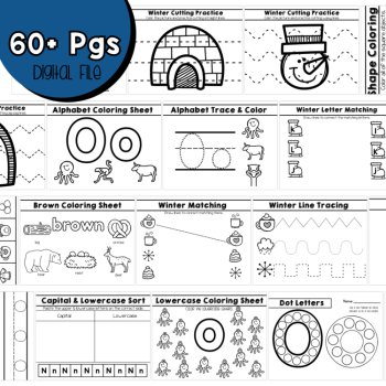 Preschool Age 3 January No Prep Packet Winter Preschool Theme Pre-K Three, image 3