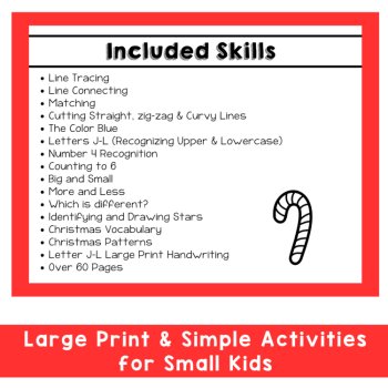 Preschool Age 3 December No Prep Packet Christmas Pre-K Three Holidays, image 2