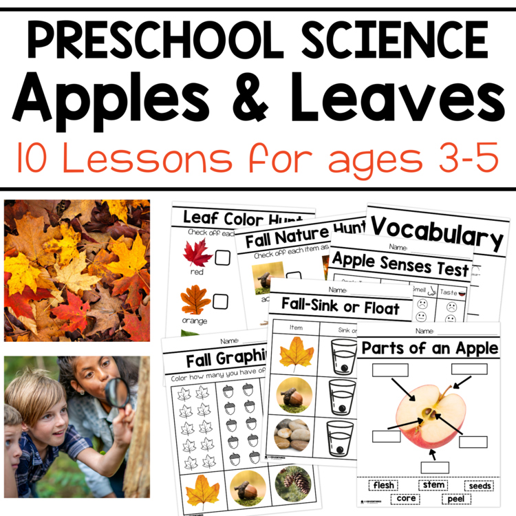 Preschool Science Apples, Leaves & Fall- Fall Preschool Lessons-Pre-K Science