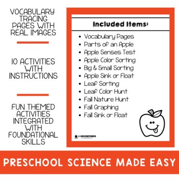 Preschool Science Apples, Leaves & Fall- Fall Preschool Lessons-Pre-K Science, image 2