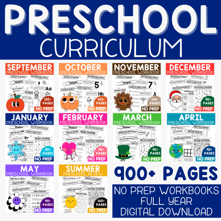 Preschool Curriculum Homeschool Pre-K Lesson Plans TK Preschool Worksheets