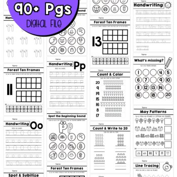Preschool May No Prep Packet Spring Forest Theme Workbook Pre-K Worksheets, image 3