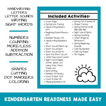 Preschool April No Prep Packet Earth Day Spring Recycling Pre-K Worksheets, image 2