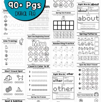 Preschool April No Prep Packet Earth Day Spring Recycling Pre-K Worksheets, image 3