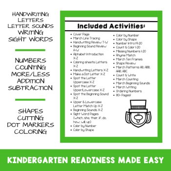 Preschool March No Prep Packet St. Patrick's Day St. Paddys Pre-K Worksheets, image 2