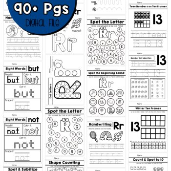 Preschool January No Prep Packet Winter Preschool Lessons Pre-K Worksheets, image 4
