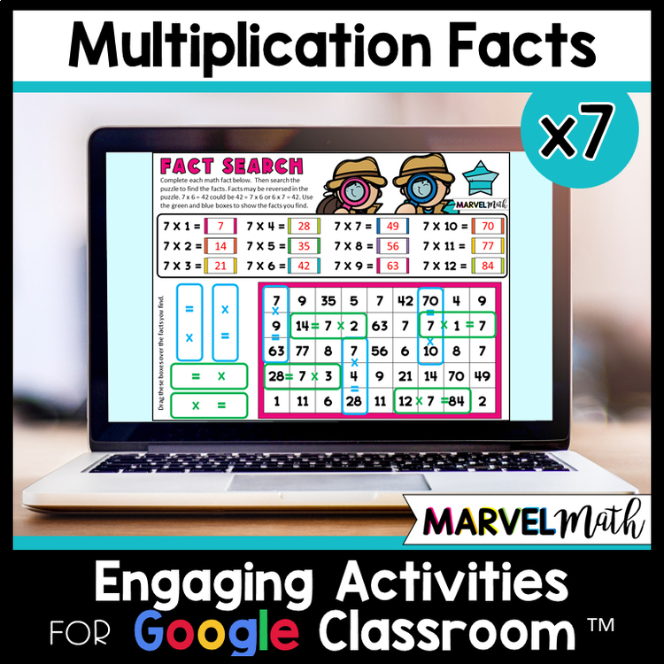 x 7 Multiplication Facts Practice - Digital Activities - Multiplication Fluency
