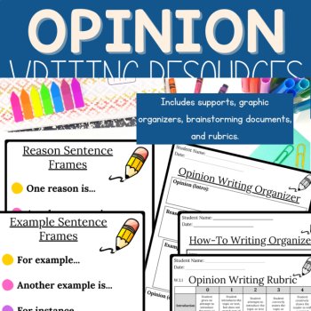 Opinion Writing Prompts & Writing Paper | Opinion No Prep Writing Centers, image 4