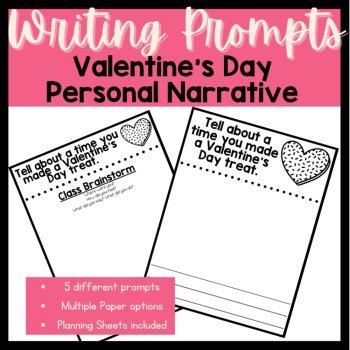 Valentine's Day Personal Narrative Writing |  February No Prep Writing Centers, image 2