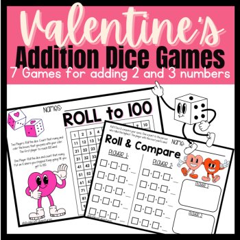 Valentine's Day Math Bundle | Addition to 20 | Adding 3 Numbers  | Word Problems, image 2