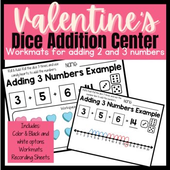 Valentine's Day Math Bundle | Addition to 20 | Adding 3 Numbers  | Word Problems, image 3