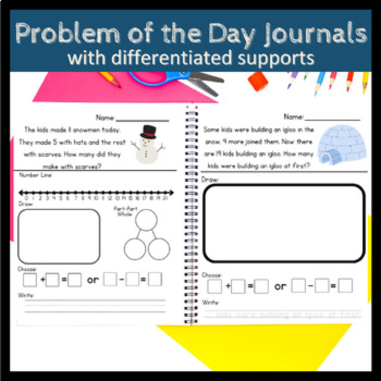1st | Winter Problem of the Day FREEBIE  | Winter Story Problems