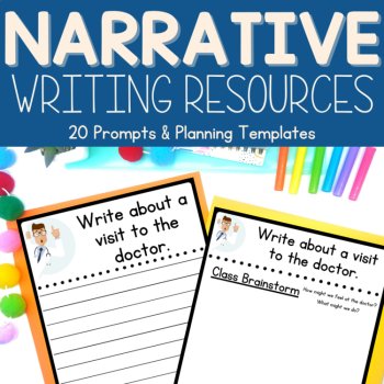 Narrative Writing Prompts 1st Grade Writing Center Task Cards Graphic Organizers, image 2