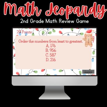 2nd Grade Christmas Math Games - Interactive Jeopardy Math Review, image 3