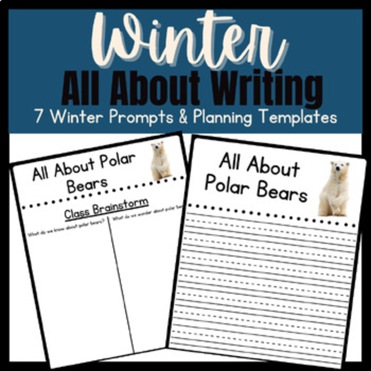 Winter All About Writing Prompts | Holiday No Prep Writing Centers