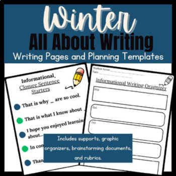 Winter All About Writing Prompts | Holiday No Prep Writing Centers, image 3