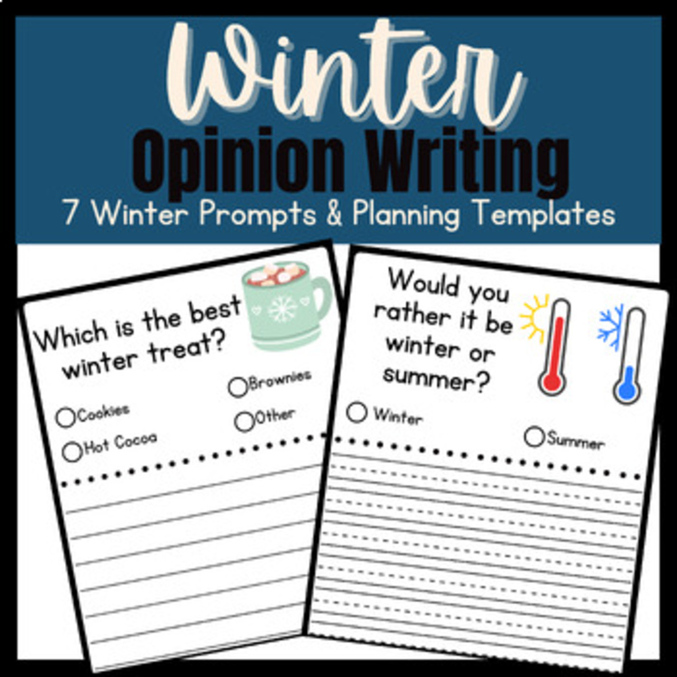 Winter Opinion Writing Prompts | Holiday No Prep Writing Centers