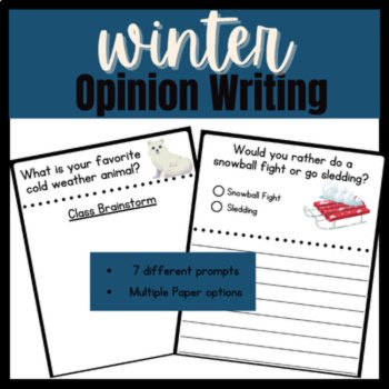 Winter Opinion Writing Prompts | Holiday No Prep Writing Centers, image 2
