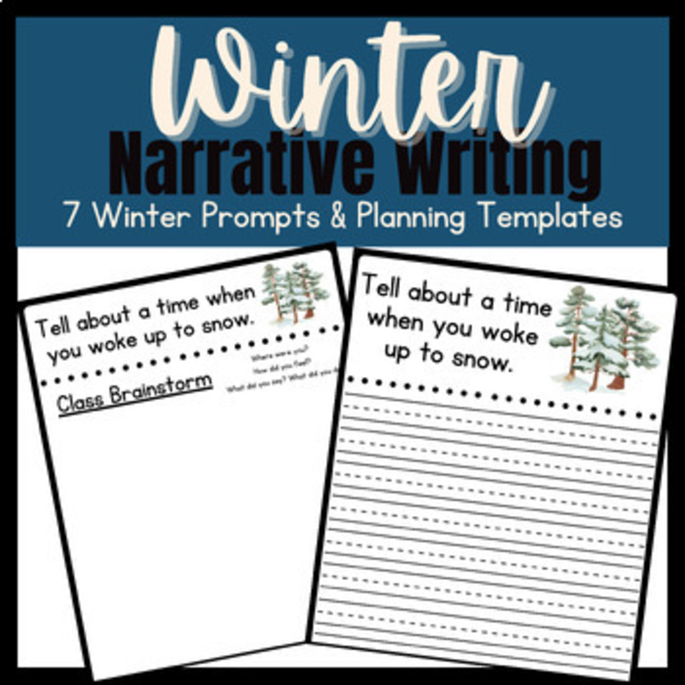 Winter Personal Narrative Writing Prompts | Holiday No Prep Writing Centers
