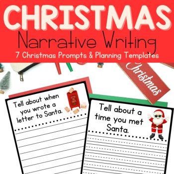Christmas Personal Narrative Writing Prompts | Holiday No Prep Writing Centers, image 2