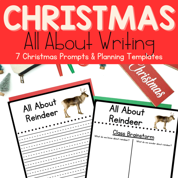 Christmas All About Writing Prompts | Holiday No Prep Writing Centers