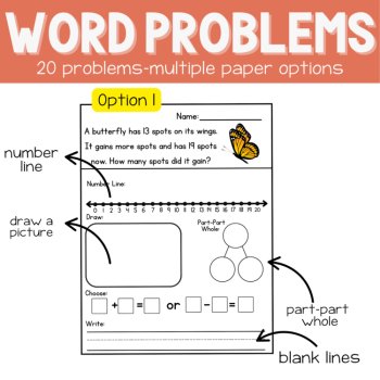 1st | Insect Story Problems | Word Problem of the Day | No Prep Math Printables, image 2