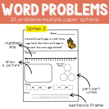 1st | Insect Story Problems | Word Problem of the Day | No Prep Math Printables, image 3