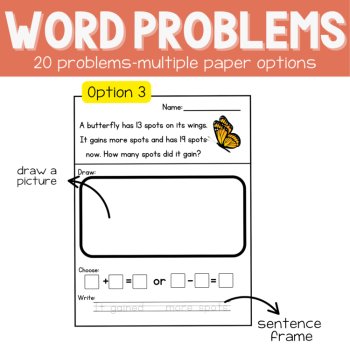 1st | Insect Story Problems | Word Problem of the Day | No Prep Math Printables, image 4