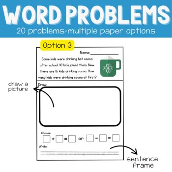 1st | Winter Story Problems | Word Problem of the Day | No Prep Math Printables, image 4
