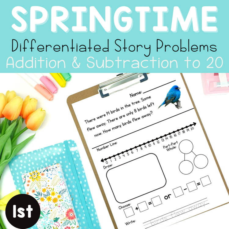 1st | April Problem of the Day | Word Problems | No Prep Math Printables