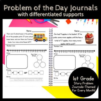 1st Grade Word Problem of the Day | Story Problems | No Prep Math Journals, image 3