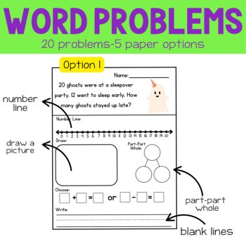 1st | Halloween Story Problems | Problem of the Day | Halloween Math Activities, image 2
