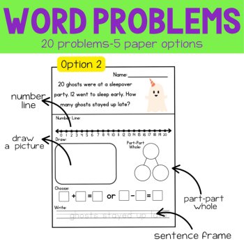 1st | Halloween Story Problems | Problem of the Day | Halloween Math Activities, image 3