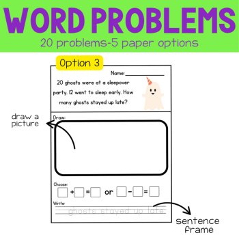 1st | Halloween Story Problems | Problem of the Day | Halloween Math Activities, image 4