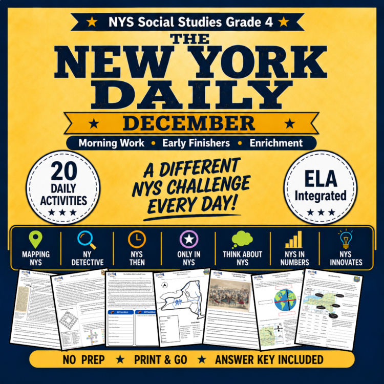 December 4th Grade Morning Work/Bell Ringer/Enrichment | The New York Daily | ELA/SS Integrated