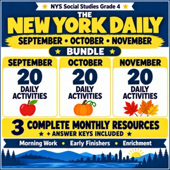 4th Grade Morning Work/Bell Ringer/Enrichment Bundle | September October November| The New York Daily |SS & ELA Integrated, image 2