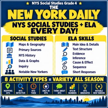 4th Grade Morning Work/Bell Ringer/Enrichment Bundle | September October November| The New York Daily |SS & ELA Integrated, image 3